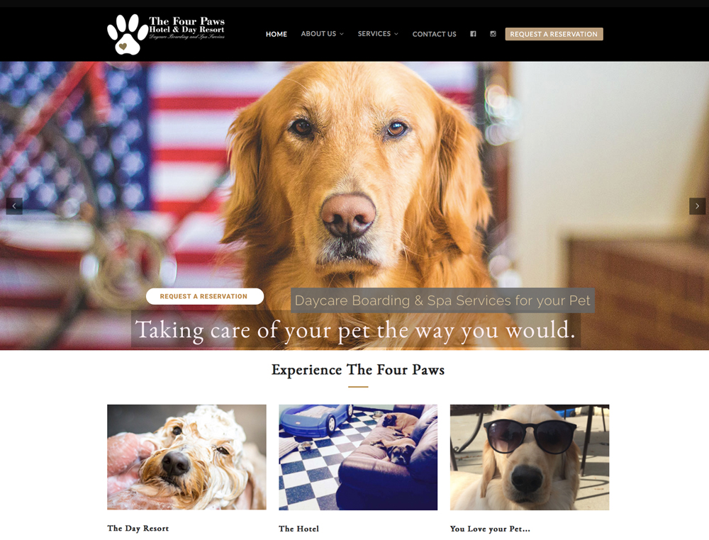 the four paws hotel website design web centre